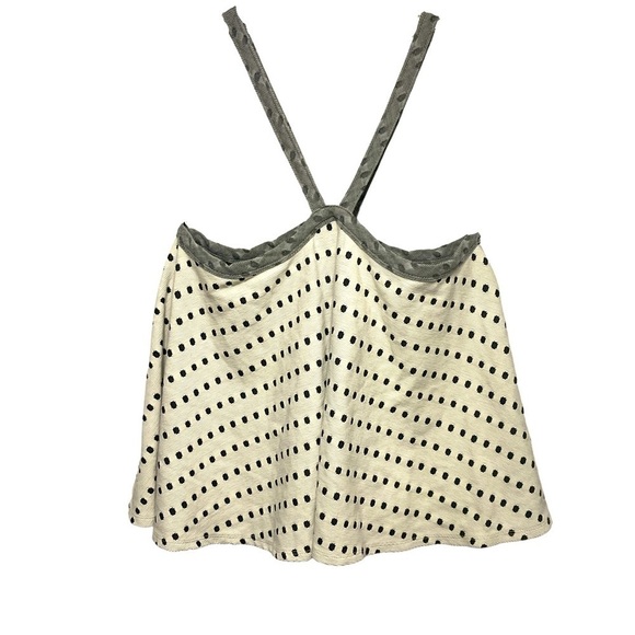 Anthropologie Postmark Gray Cream Polka Dot Swing Tank - Picture 2 of 8